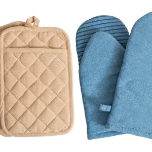 Potholder 2-Pack & Oven Mitt 2-Pack Bundle